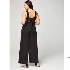 NWT Truth and Fable Wrap back black tie back wide leg jumpsuit X29